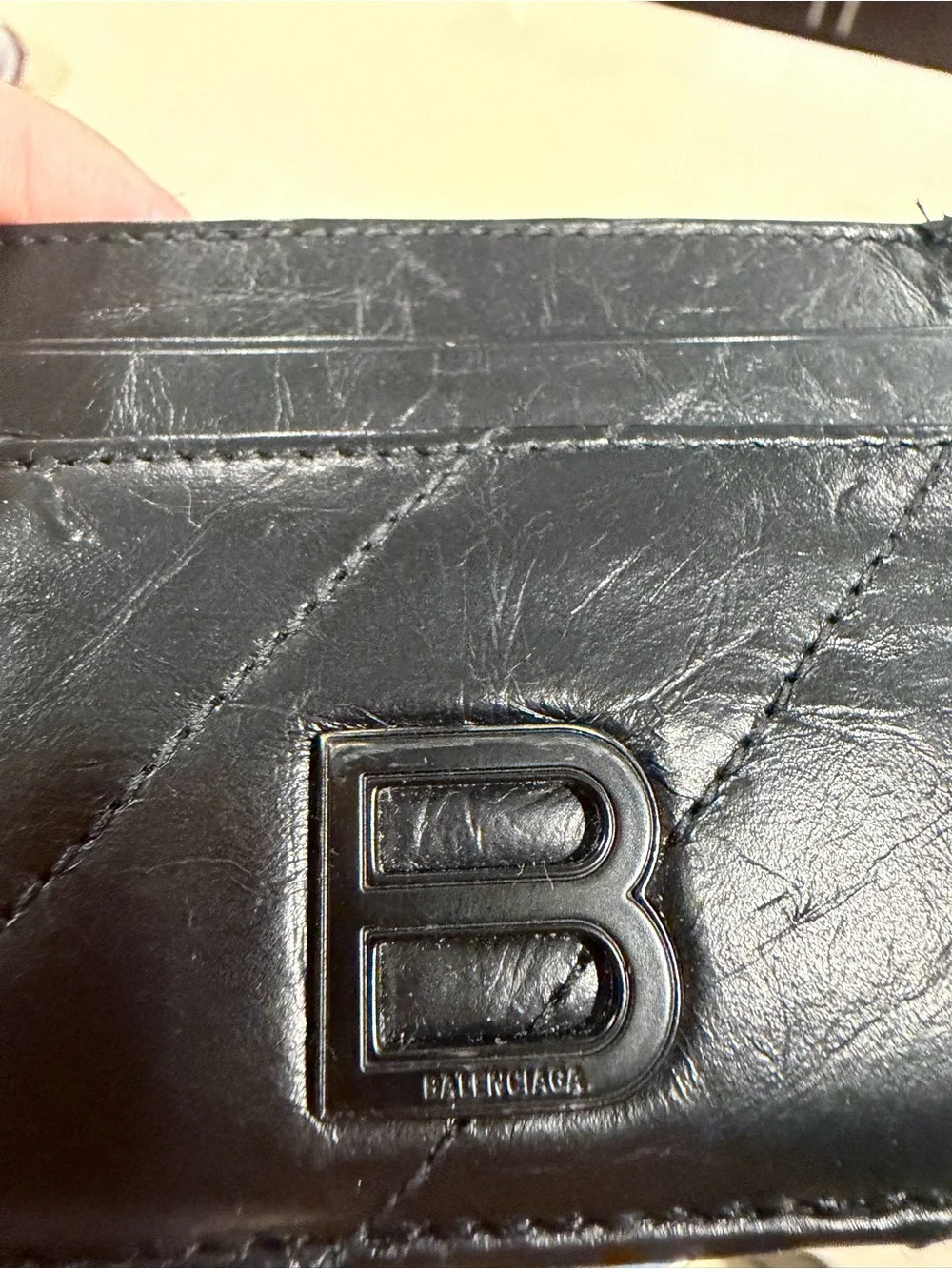 Balenciaga Crush Card Holder Quilted